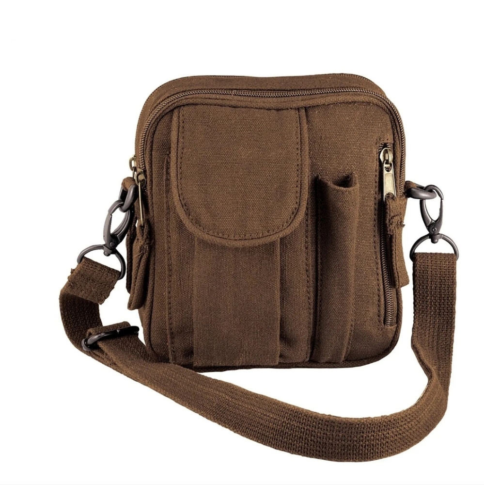 Rothco Canvas Excursion Brown Shoulder Bag. New